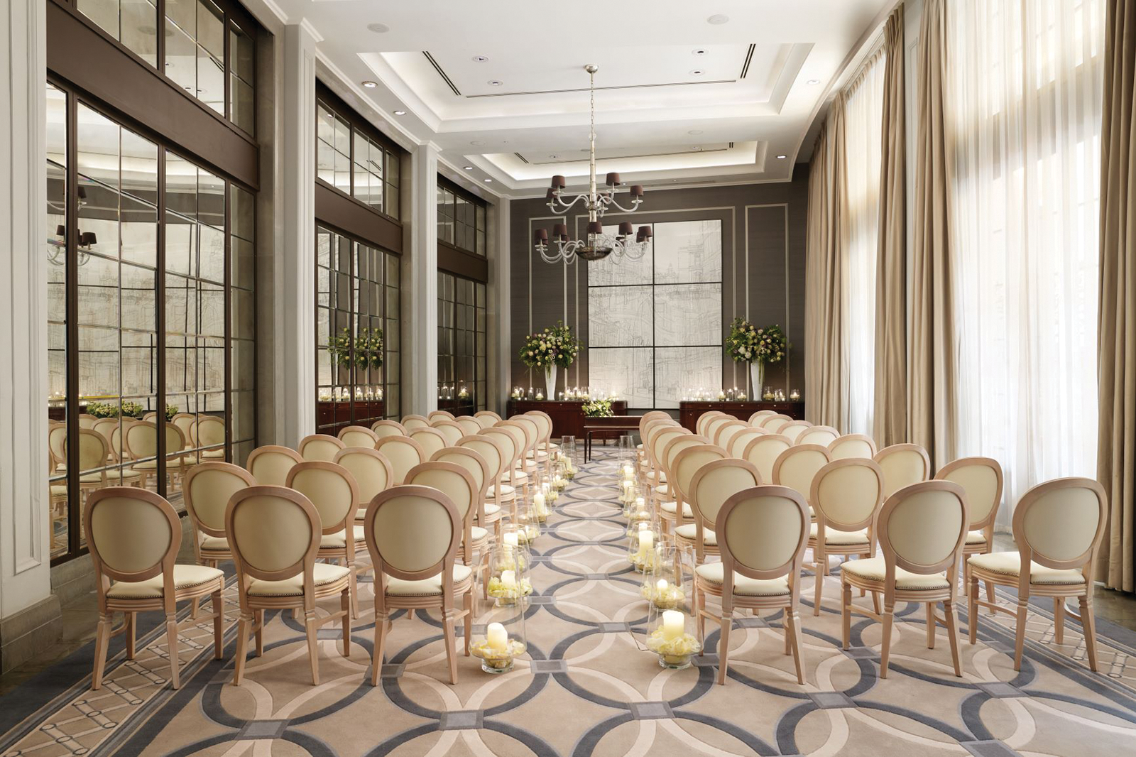 wedding spaces range from the intimate, elegant setting of the Nelson room and the chic surroundings of the Courtroom
