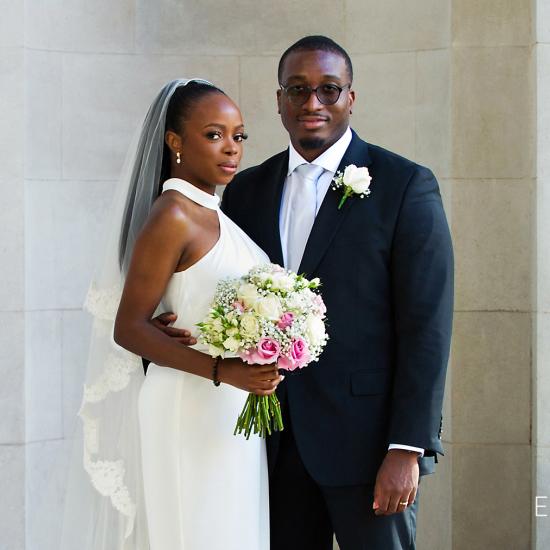 Wedding Couple in front of Old Marylebone Town Hall