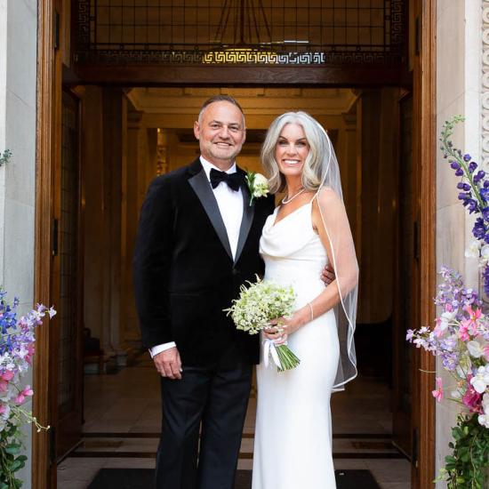 Wedding Couple in front of Old Marylebone Town Hall